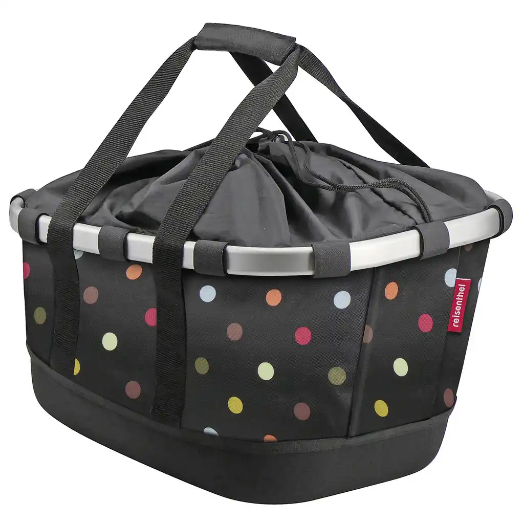 KLICKfix Reisenthel Bikebasket GT mit KLICKfix Bodenkupplung für Racktime Gepäckträger dots
