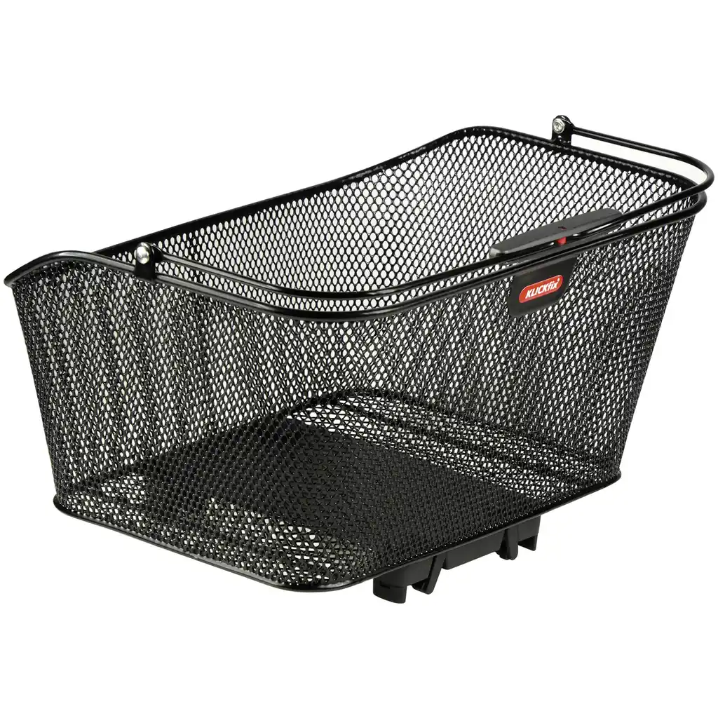 KLICKfix City Korb mit KLICKfix Bodenkupplung für Racktime Gepäckträger schwarz