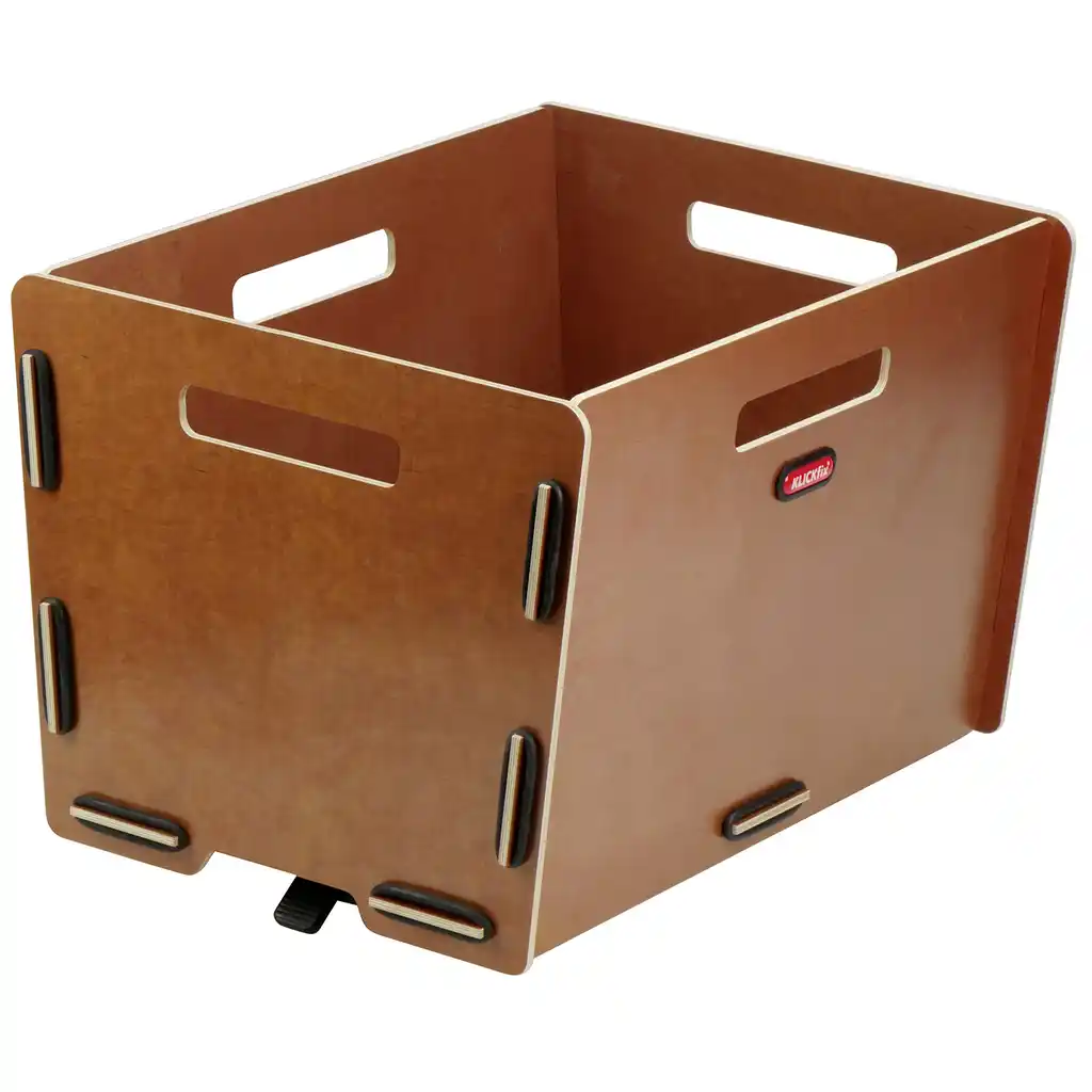 KLICKfix Radkiste Cargo mit KLICKfix KorbKlip 2 Adapter natura