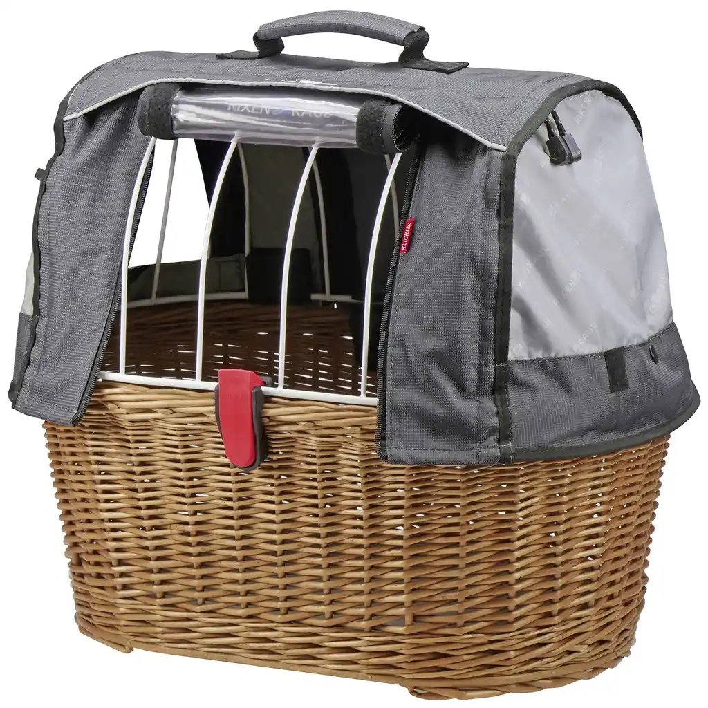 KLICKfix Doggy Basket mit KLICKfix KorbKlip 2 Adapter, inkl. Wetterschutz braun